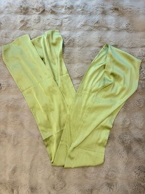 White Fox Boutique Lime Green Satin Crop Top